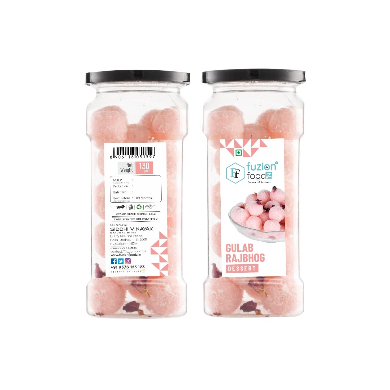 Fuzion Foodz Gulab Rajbhog - Sweets Dessert- Rajasthani Mithai,(Gulab Flavor), Pack of 2, (130 g Each) (B09MQW7RWZ) Amazon Price History, Amazon Price Tracker