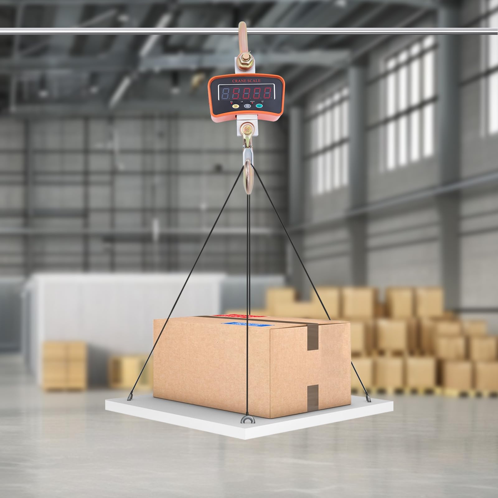 3T 3000KG Kranwaage, Digitale Hängewaage Elektronische Hebewaage Zugwaage Stützlastwaage Industrielle Kranwaage, mit LED Display und Fernbedienung