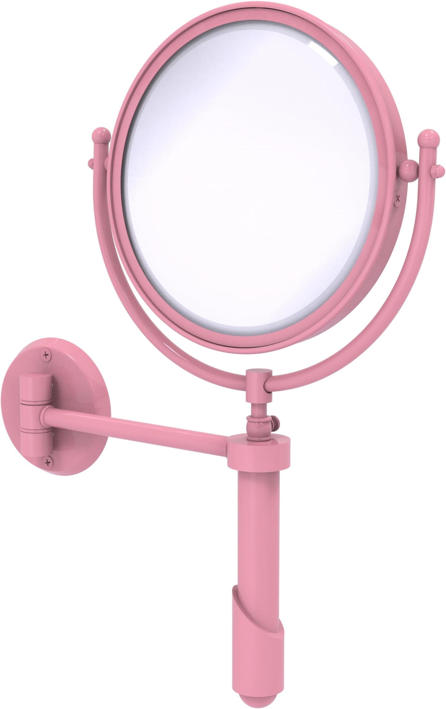 SHM-8/4X-PNK Soho Collection Wall Mounted Make-Up Mirror 8 Inch Diameter with 4X Magnification, Pink