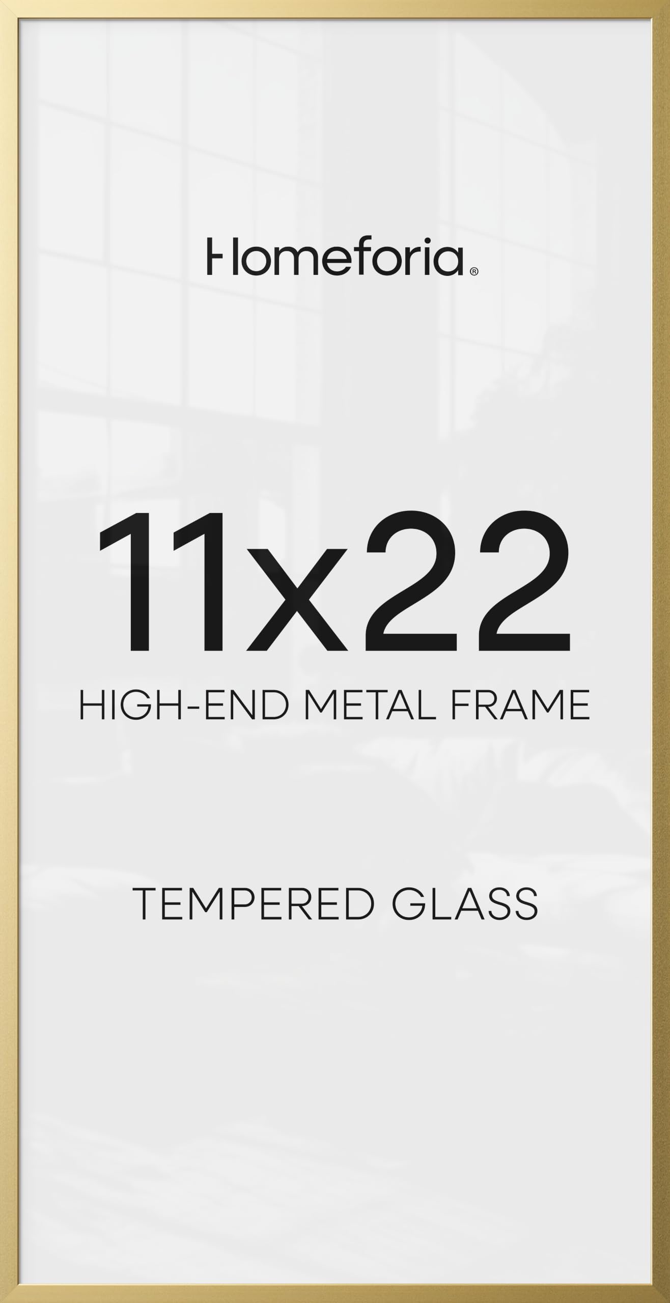Homeforia 11x22 Gold Newspaper Picture Frame, High-End Metal, Glass