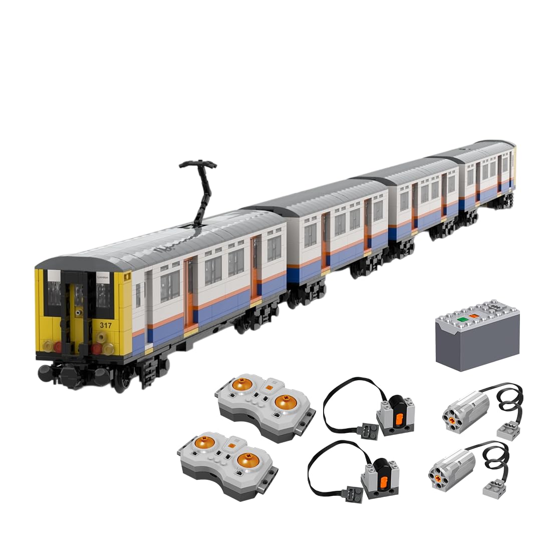 British Rail Class 317 - Blocchi da costruzione Overground, set di treni a vapore per ferrovia e ferrovia, compatibile con set di treni, set di treni elettrici per adulti, 2321 pezzi