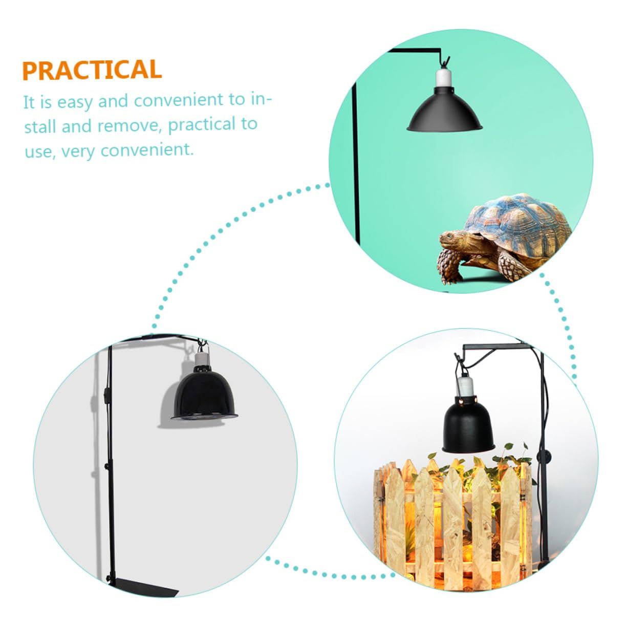 TOYANDONA Supporto per Lampada in Metallo per Rettili e Animali Domestici Regolabile e Resistente Alte Temperature Compatibile Lampade Riscaldanti in Ceramica Lampade Diurne e Notturne