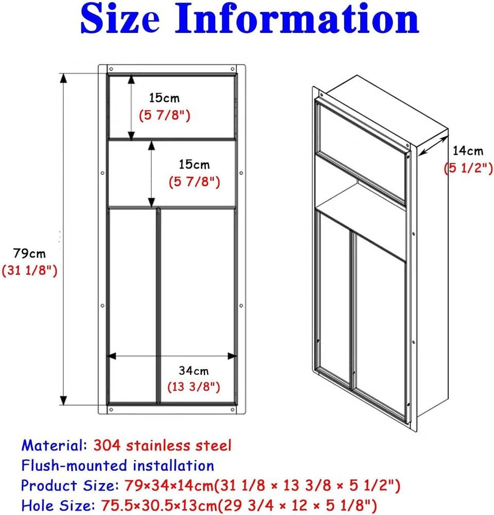 Unterputz Toilettenpapierhalter Befliesbar, Unterputz Wc Modul Befliesbar Toilettenpapier mit MüLleimer, Nische Aus Edelstahl 304, für Badezimmer, Ohne Fliesen