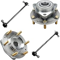 Vista 124 de Detroit Axle - Kit de suspensión de 14 piezas para Jeep Liberty 2006-2007, 2 cubos de rodamiento de ruedas, 2 brazos de control superior, 2 rótulas