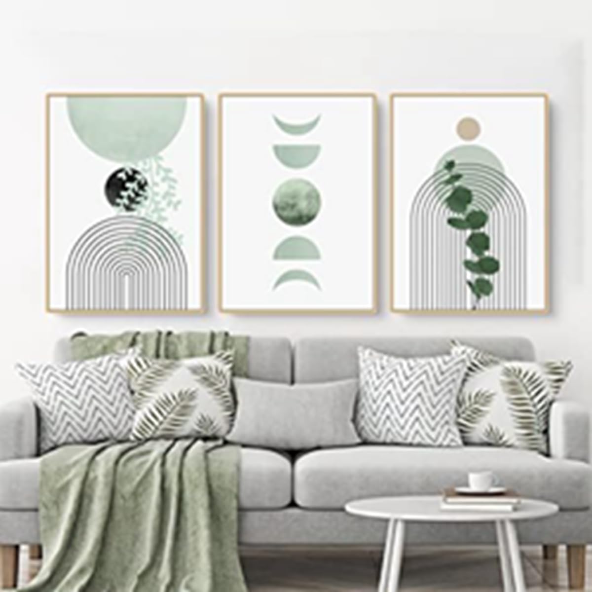 MKHFUW Set van 3 posters Bohemian posters, esthetische groene