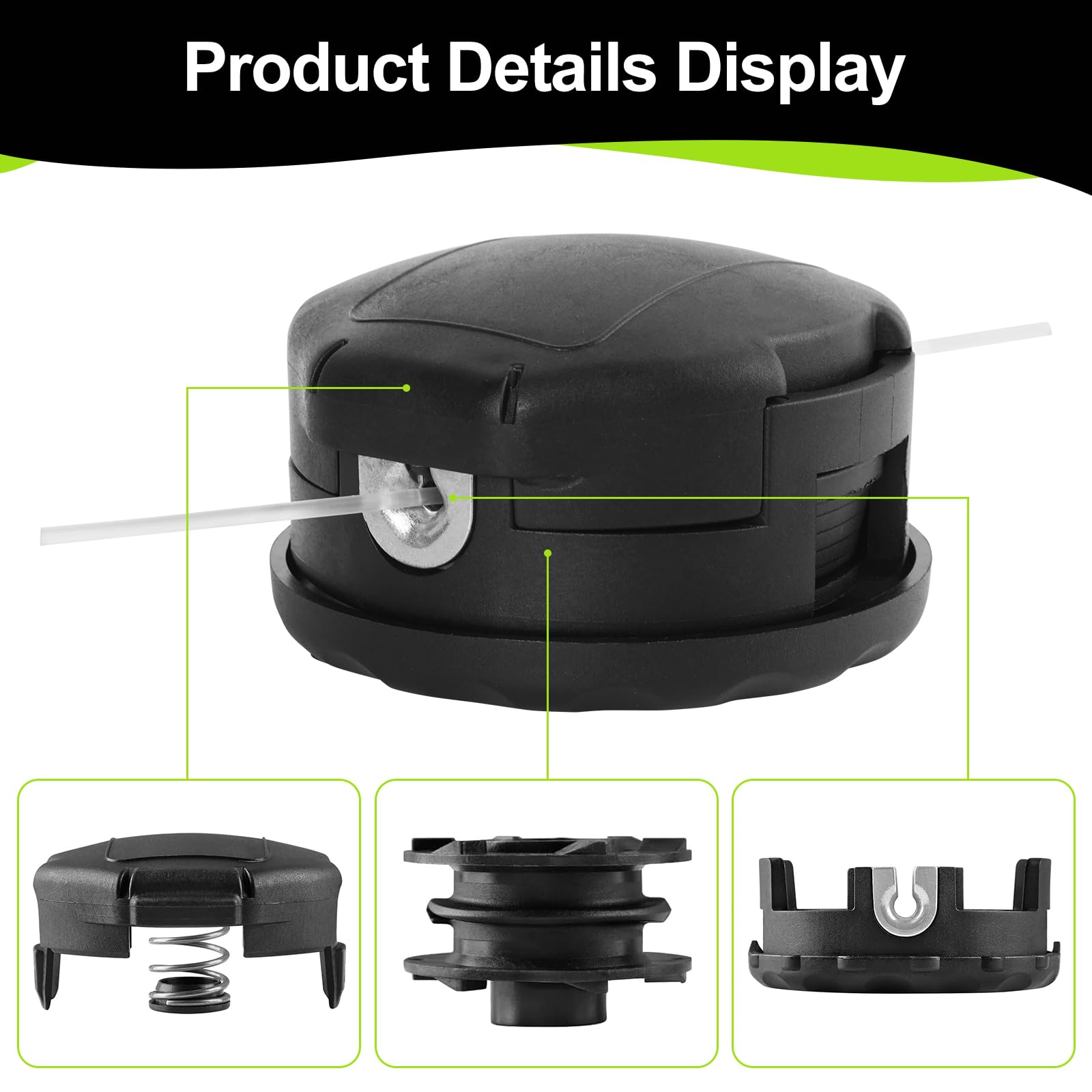 Cabezal de recortadora de cuerda SRM-225 - para cabezal de recortadora Echo Speed Feed 400 SRM-225 SRM-230 SRM-210 SRM2100 PAS210 PAS211 PAS225 PAS230 PAS231 PAS260 Shiandaiwa T195S T220 T2220 T230.