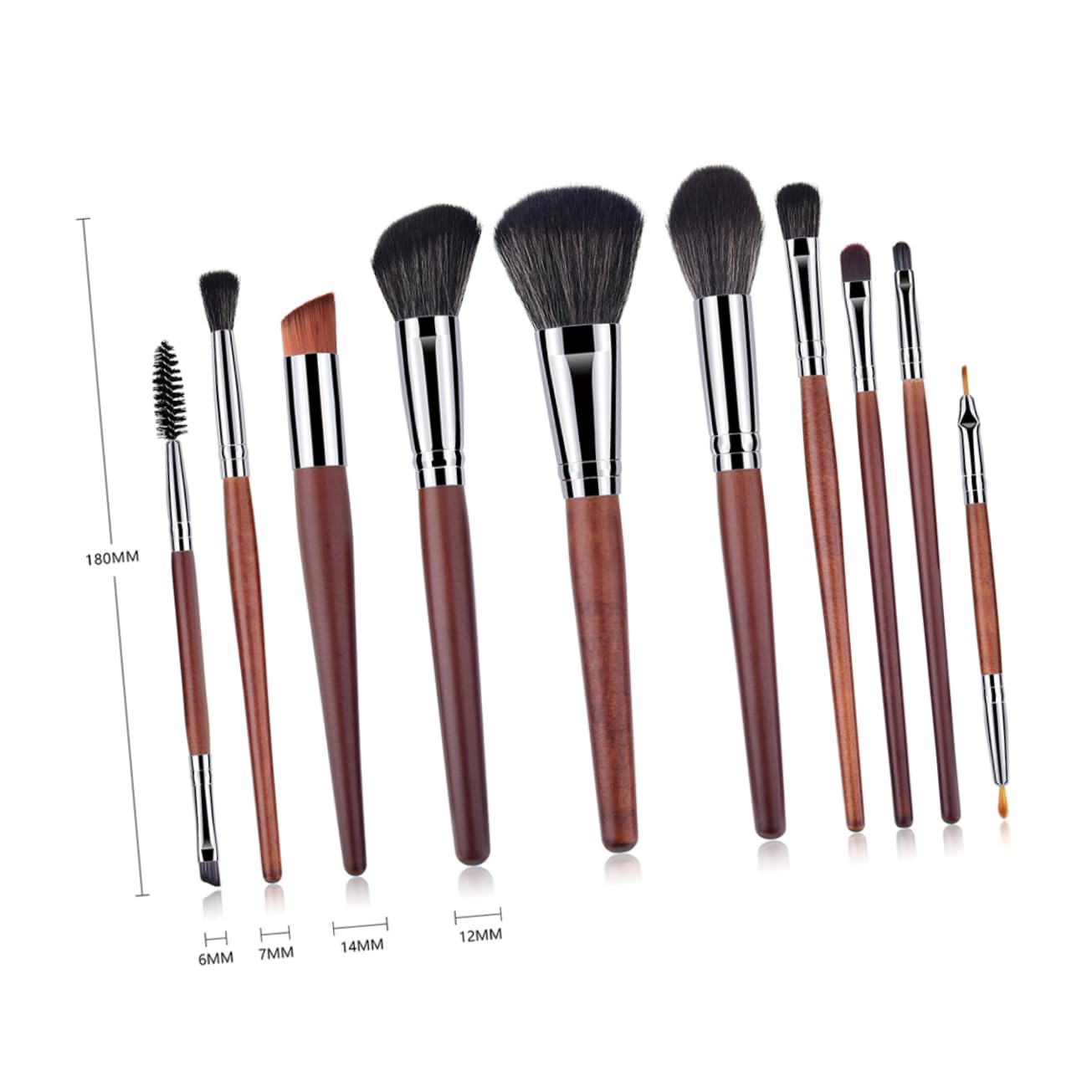 FRCOLOR Set Di 2 Pennelli Per Il Trucco Di Pennello Per Fard Con Manico in Legno E Setole in Nylon Per Donna 10 Pezzi*2
