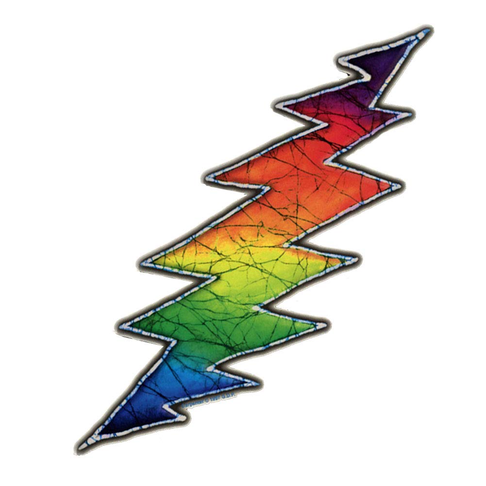 Dye the Sky Tina Carpenter Batik Grateful Dead Rainbow Lightning Bolt Art Decal Mini Window Sticker (1.25 x 3 inches)