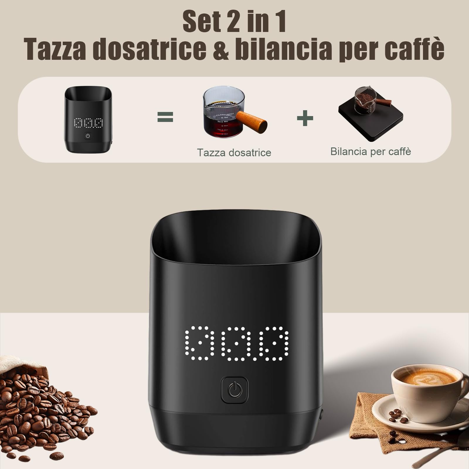 Bilancia di Precisione per Caffè | Misurazione Ultra-Precisa per Espresso, Precisione 0,1 g, Durata della Batteria: 60 Giorni | Bilancia con Display adatta per Caffè Espresso,Chicchi di Caffe, Spezie