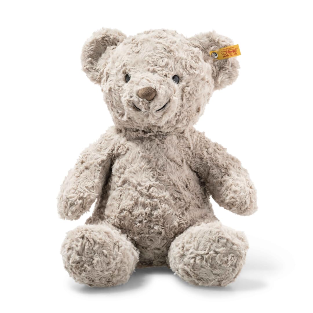 Steiff Kuscheltier Honey Teddybär, Süßes Stofftier, Kinder, Jungen & Mädchen, Friends, Plüschtier 38 cm, Hellgrau, 113437