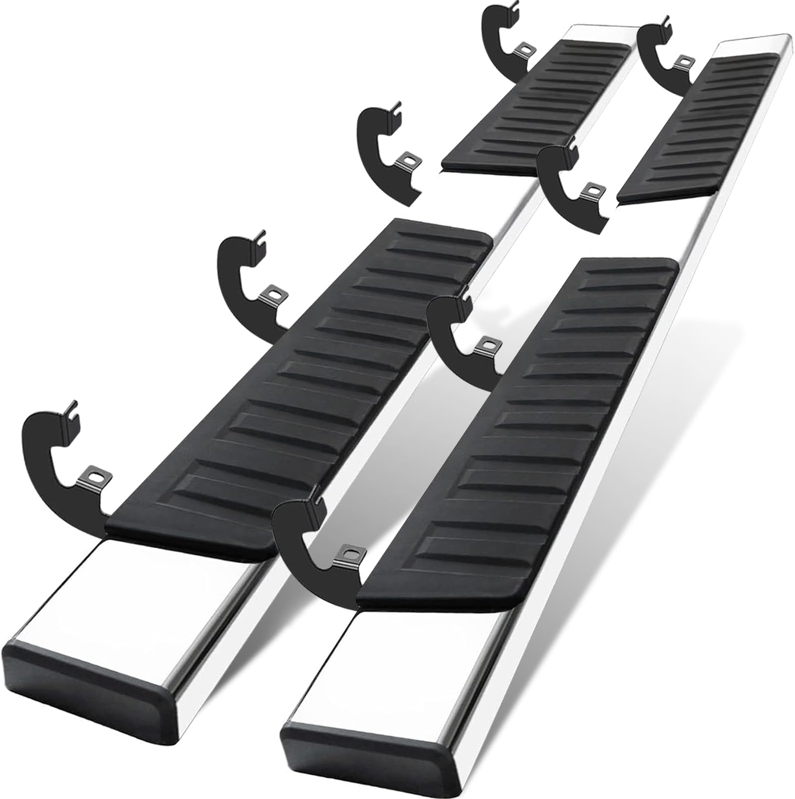 COMNOVA 6 Inches Running Boards& Steps Nerf Bars Compatible with 2019-2026 Chevy Silverado 1500, 2020-2026 Silverado/Sierra 2500/3500HD Crew Cab,Running Boards for Silverado, Stainless Steel Slider