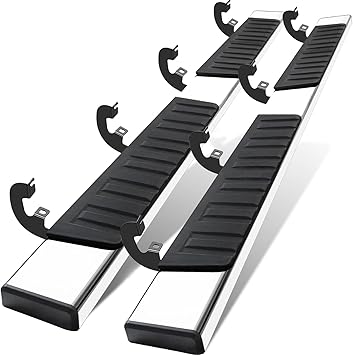 COMNOVA 6 Inches Running Boards& Steps Nerf Bars Compatible with 2019-2025 Chevy Silverado 1500, 2020-2025 Silverado/Sierra 2500/3500HD Crew Cab,Running Boards for Silverado, Stainless Steel Slider