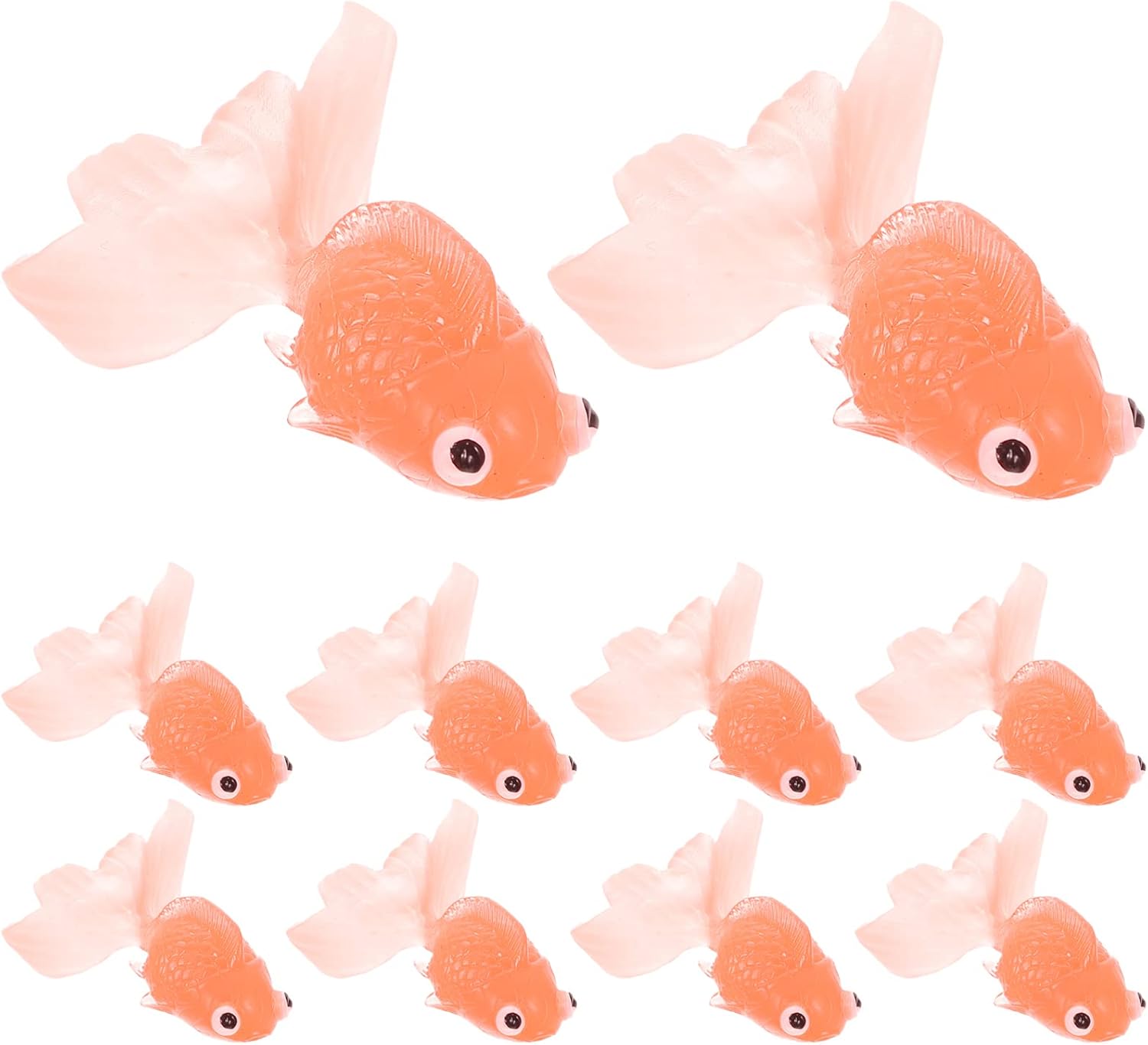 Gadpiparty 10Pcs Goldfish Toy Soft Rubber Goldfish Simulation Fish Fake