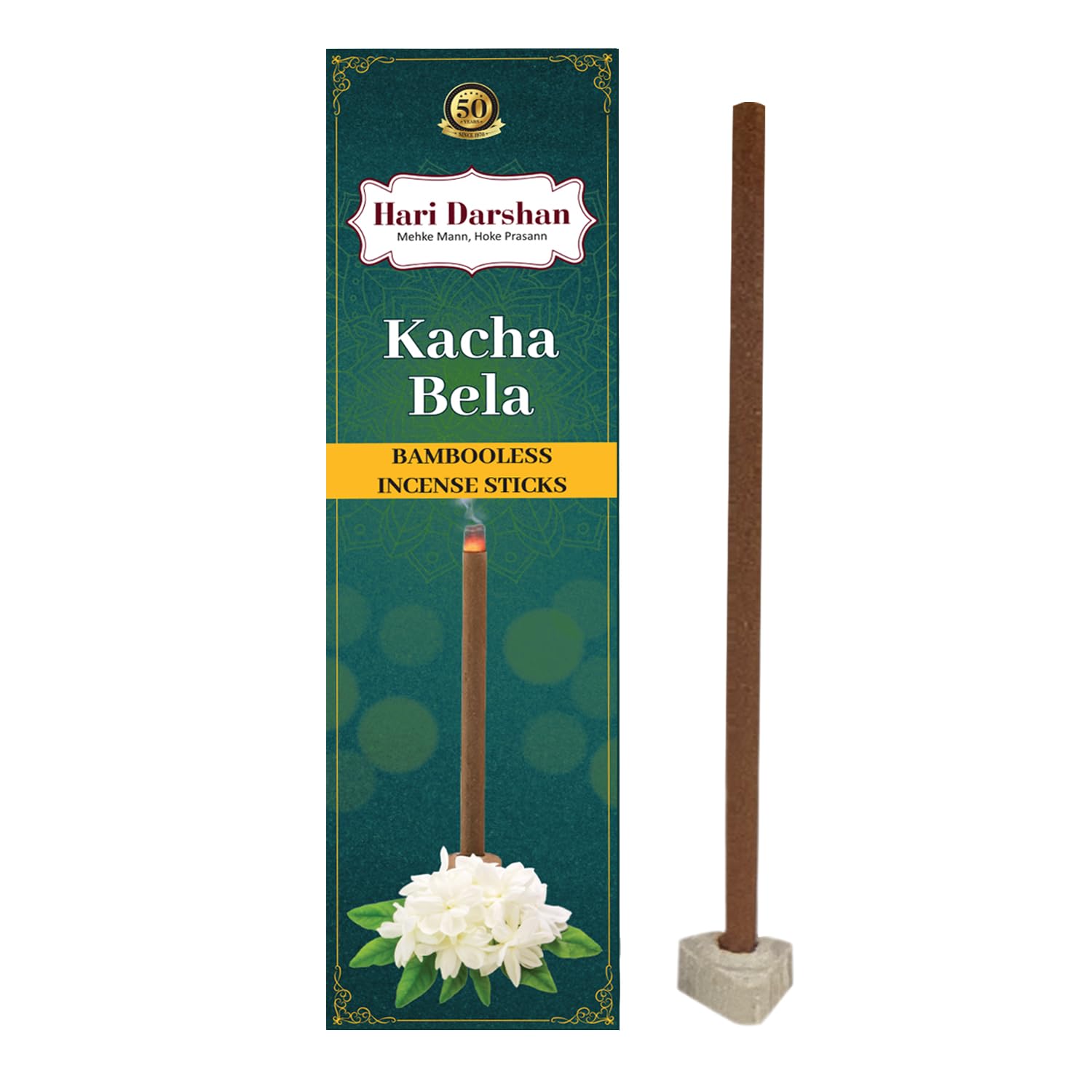 Hari Darshan Bamboo Less Incense Sticks | Oudh | Rose | Shyam Tulsi | Kacha Bela | Kesar Chandan | Agarbatti for Pooja, Meditation & Yoga | Long Lasting Fragrance Dhoop Holder | Pack of 4-120 Sticks