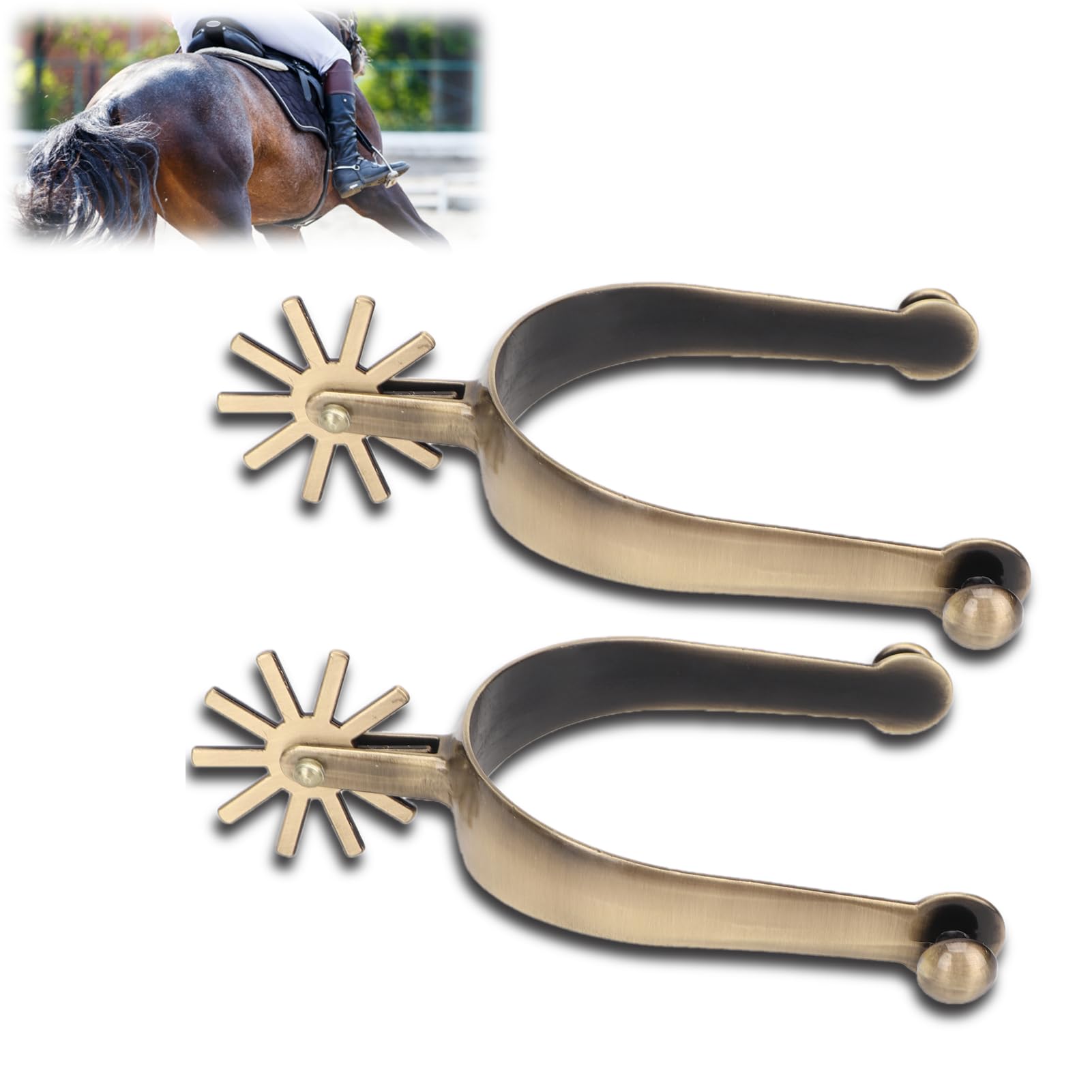 Pferdesporen aus Metall sporen f¨¹r cowboystiefel Vintage-Zinklegierung western spurs Rostfrei, Westernsporen, Professionell, mit Ausr¨¹stung f¨¹r M?nner Zum Ostrogi