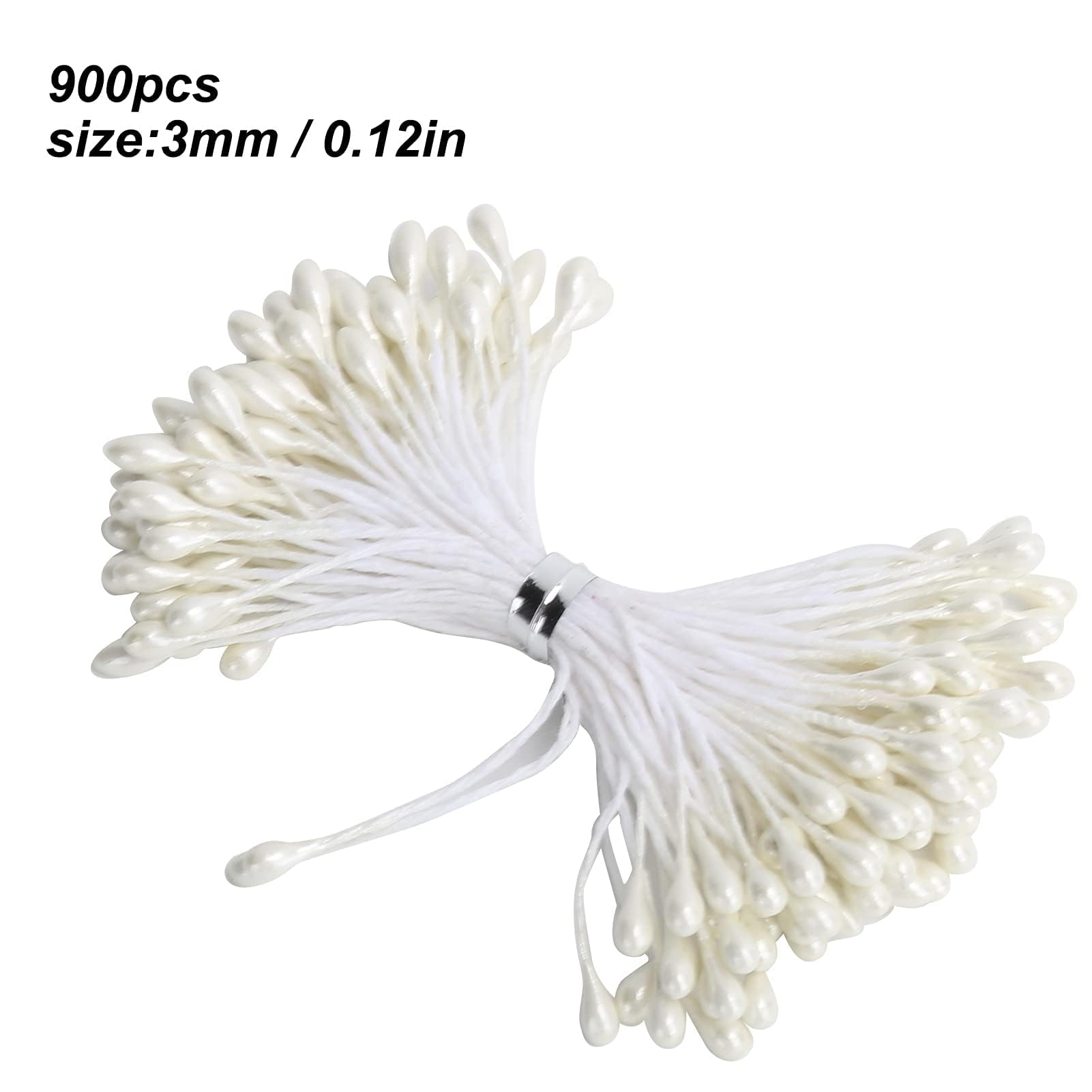 HERCHR 3mm Paper Flowers for Crafts, 900PCS Stamens for Flower Making Pearl String Floral Supplies for Flower Making Accessories DIY Artificial Cards