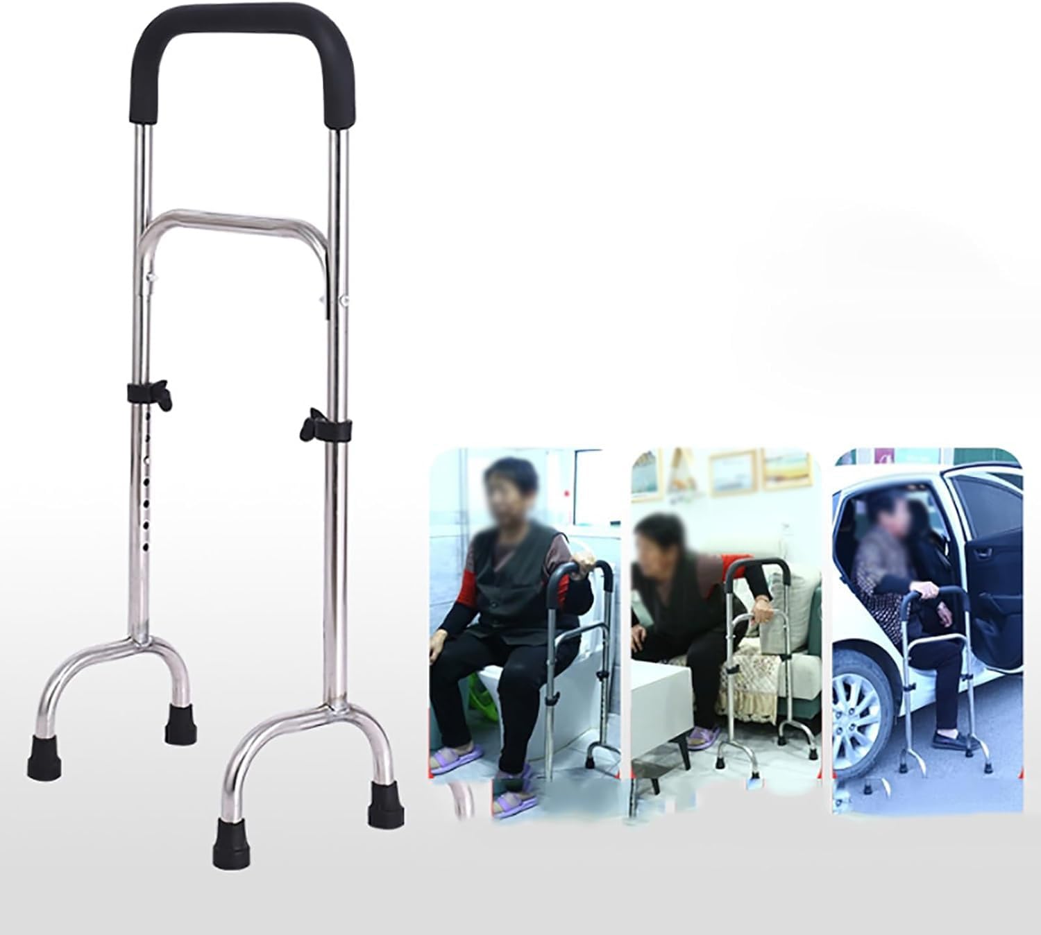 Ayuda de movilidad de pie ajustable, dispositivo de asistencia de pie para la prevención de caídas de ancianos, asistencia al inodoro, mango de soporte de seguridad para movilidad y vida diaria