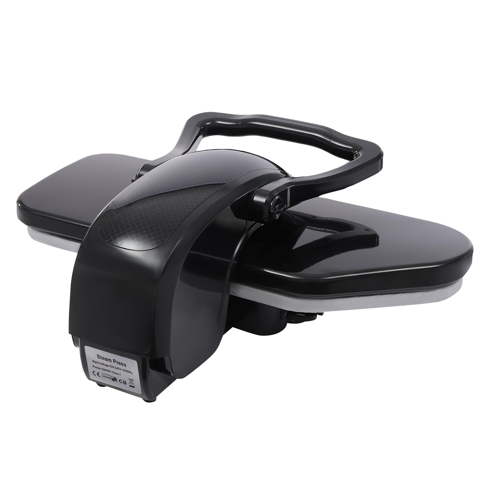 Pressa per ferro da stiro a vapore, con touch screen, per la casa, con capacità di 2200 W, 1 l, serbatoio per acqua in nylon, seta, cotone, lino (nero)
