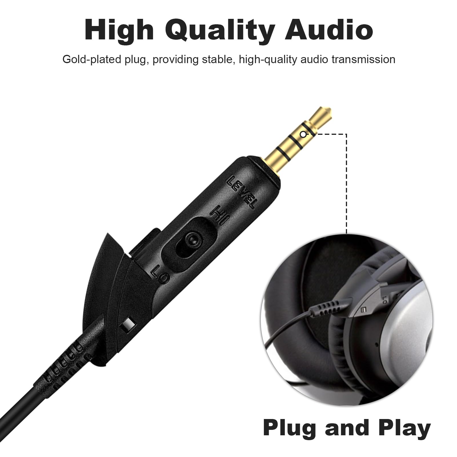 Amazon.com: Tobysome QC15 Headphone Cable, QC15 Replacement Audio