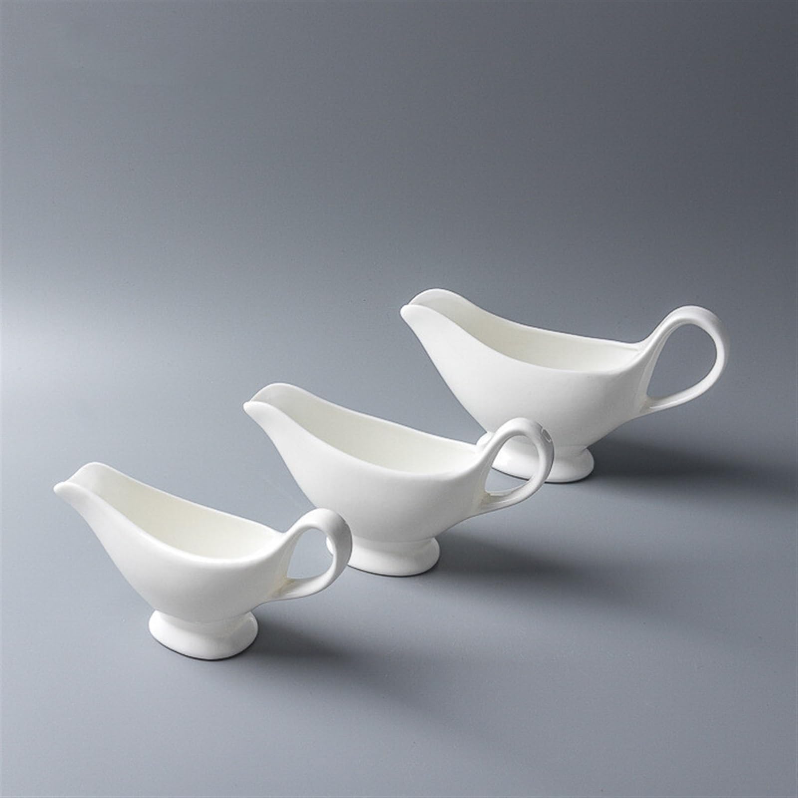 MRKU Pot à Lait, saucière, Tasse à Eau, pichet, Distributeur de crème et de café, sucrier, en Porcelaine Blanche pour hôtel et Restaurant. Vaisselle en céramique.