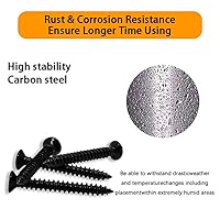 Vista 3 de Juego surtido de 450 tornillos de madera negros M3 M4 M5, tornillos autorroscantes de acero al carbono de alta dureza, kit de tornillos de cabeza