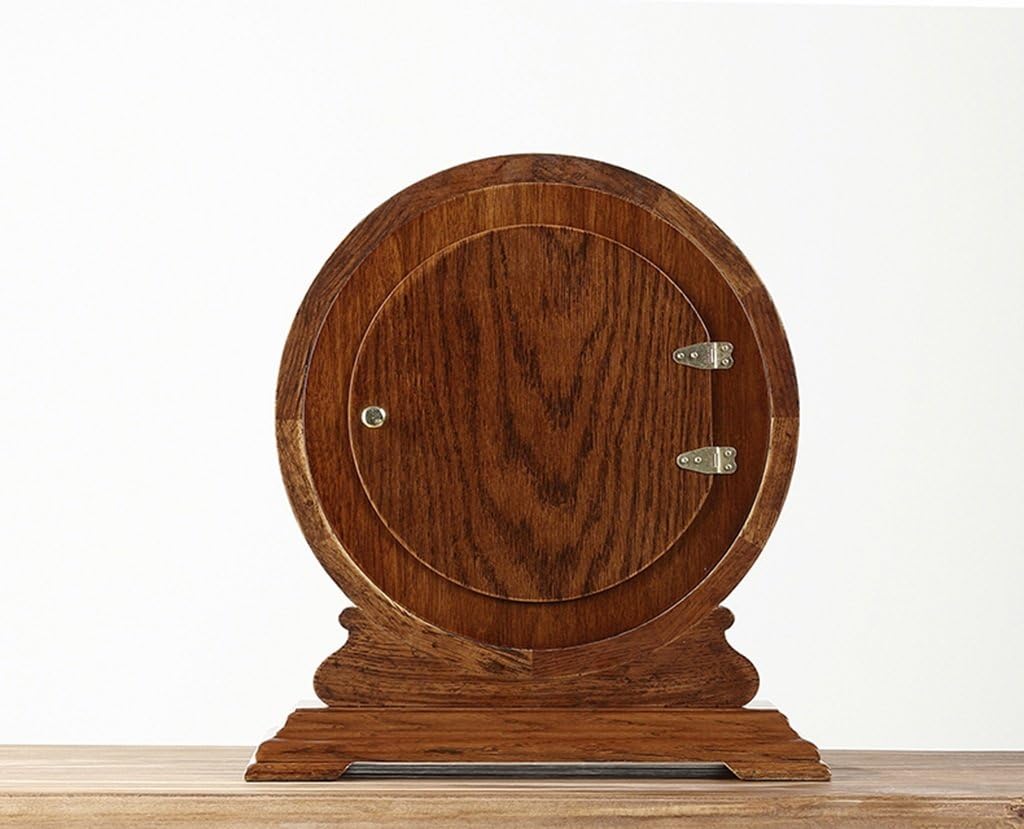 Retro Desk Clock and Table Clock Solid Wood Desk Clock, European Retro Desktop Clock, Living Room Classic Creative Minimalist Desk Clock Pendulum Pieces 13.6 "× 12.6" × 4.7" Shelf Clock