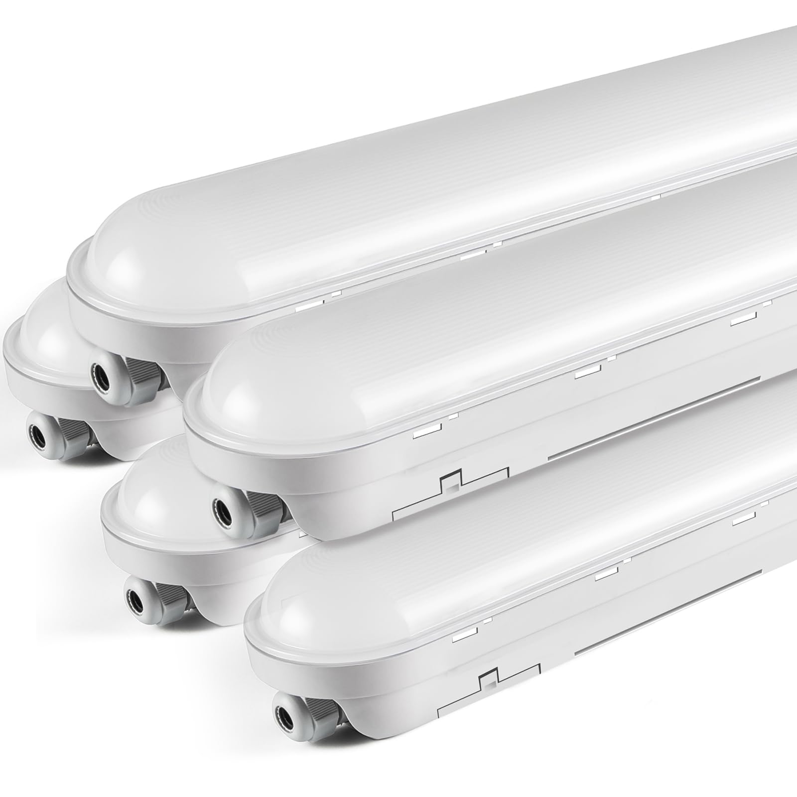 TONFFI 5 Stück Feuchtraumleuchte LED 120CM 36W 4500LM Röhrenlampe Komplett 4000K Neutralweiß IP65 Verknüpfbar Feuchtraumlampe Led Röhre für Garage Werkstatt Büro
