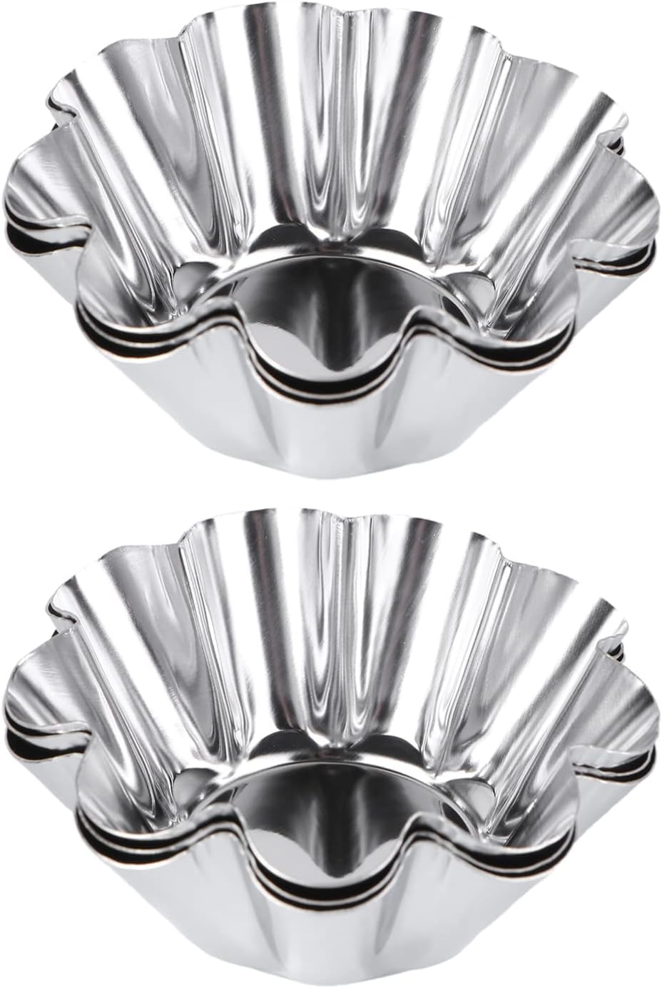 Luxshiny 6Pcs Chrysanthemum Mold 2.40 Inch Reusable Non-Stick Tart Pans for Baking Mini Cupcakes Egg Tarts and Desserts Kitchen Bakeware