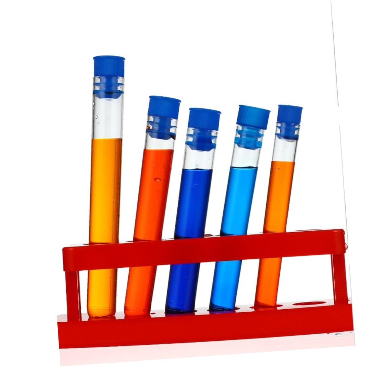 KICHOUSE Clear Plastic Test Tubes with 6 Hole Rack Transparent Test Tube Containers for Scientific Experiments DIY Projects and Party Decorations