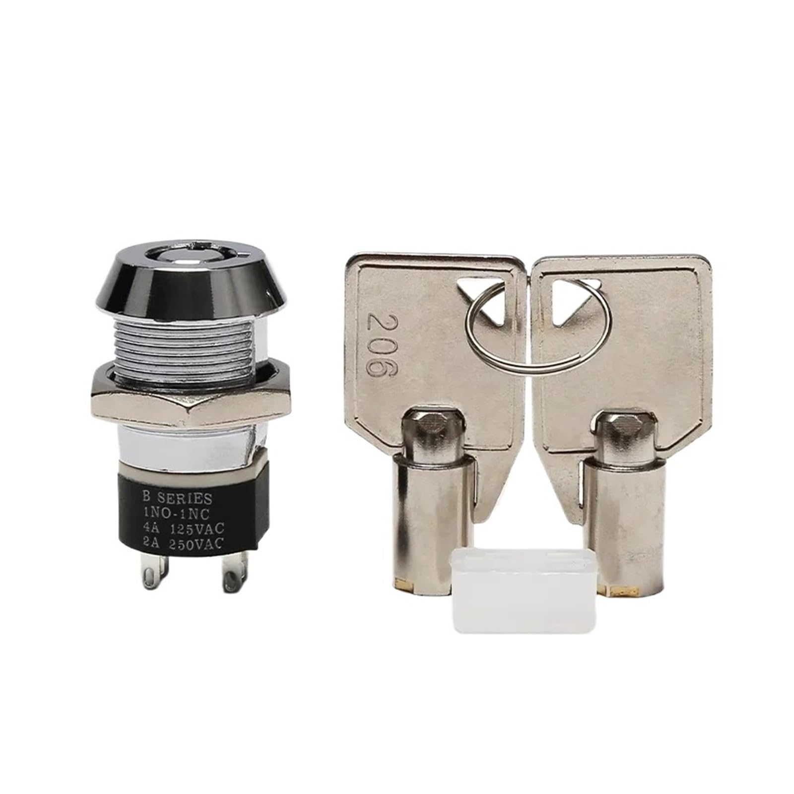 Metall-Schlüsselschalter 5/10Sets 4Pin 19mm Metall EIN-AUS 2Position DPST EINE Serie Elektronische Lock Schlüssel Knopf Schalter 2NO 2NC Drehknopf(1 pullout-1 sets)