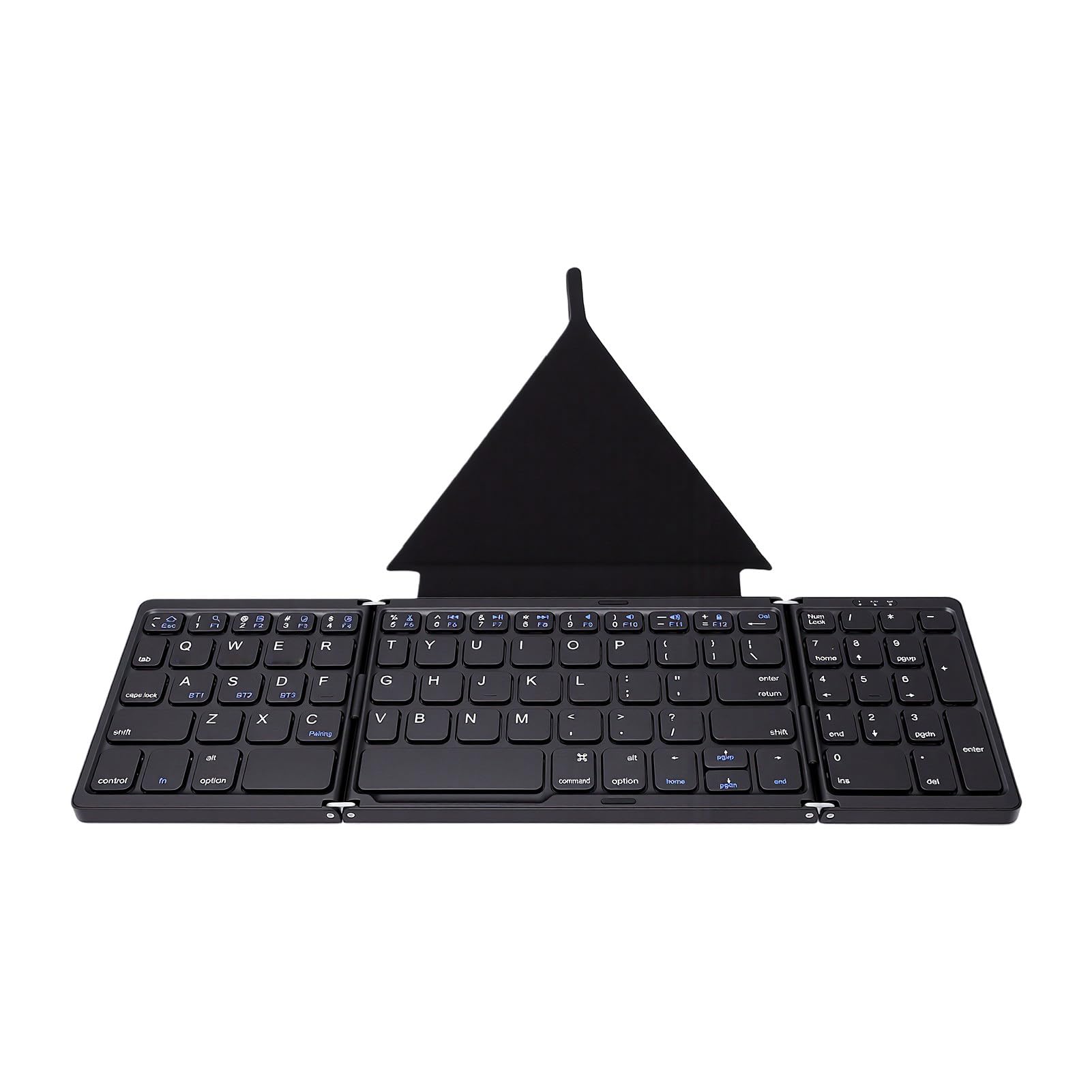 Teclado Inalámbrico Plegable, Diseño Compacto de Triple Plegado (Black)