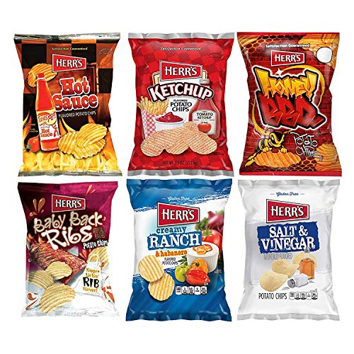 HERR'S Potato Chips, Honey BBQ, TX Pete Hot Sauce, Creamy Ranch