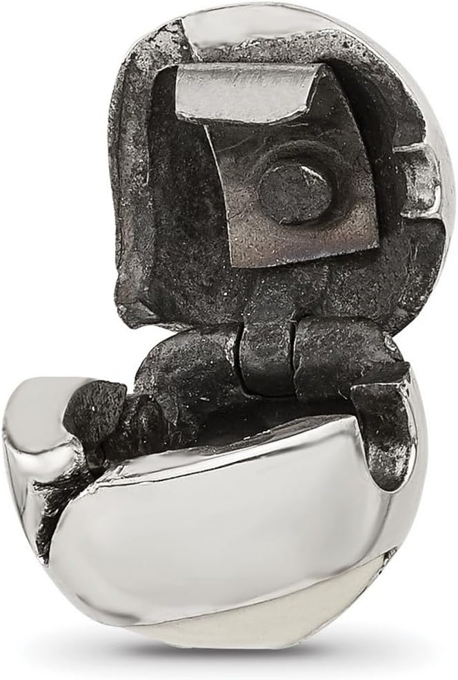 JewelryWeb 10.8mm 925 Sterling Silver Reflections Enameled Yin Yang Hinged Bead Charm Pendant Necklace for Women - Image 6