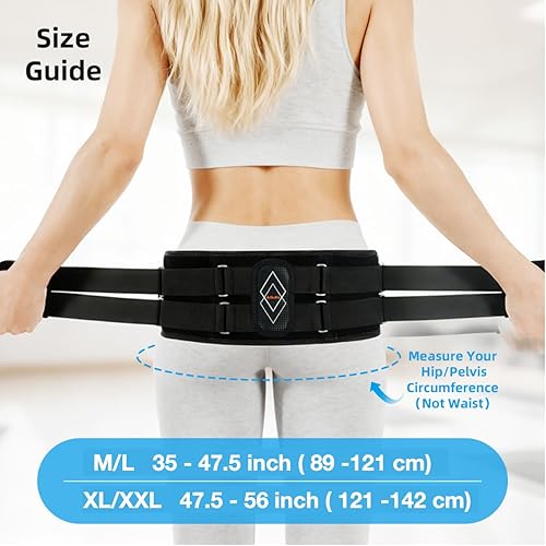 Miniatura 5 de Sacroiliac SI - Cinturón de cadera para articulaciones para mujeres y hombres, 8 veces máxima compresión y antideslizante, cinturón de ciática