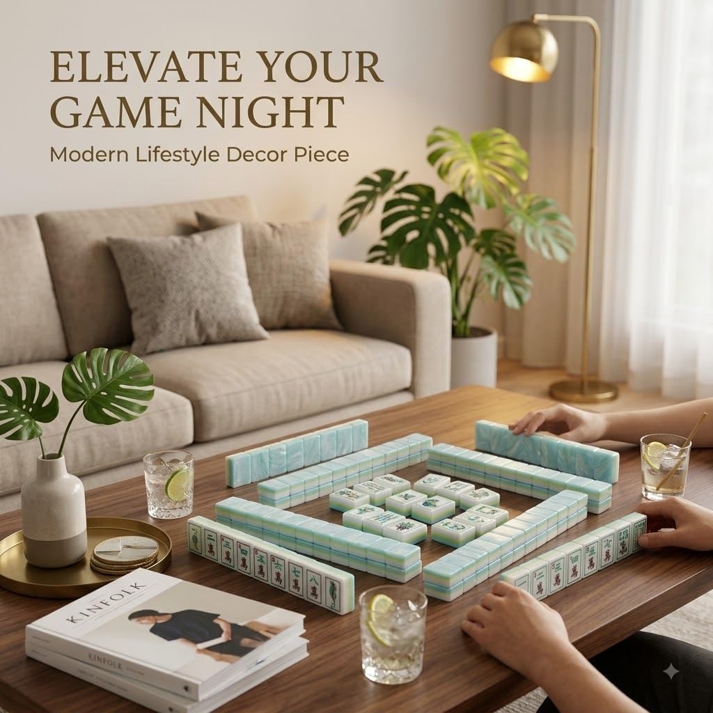 Jeu de Mahjong américain 160 tuiles, Art de Plage Tropicale