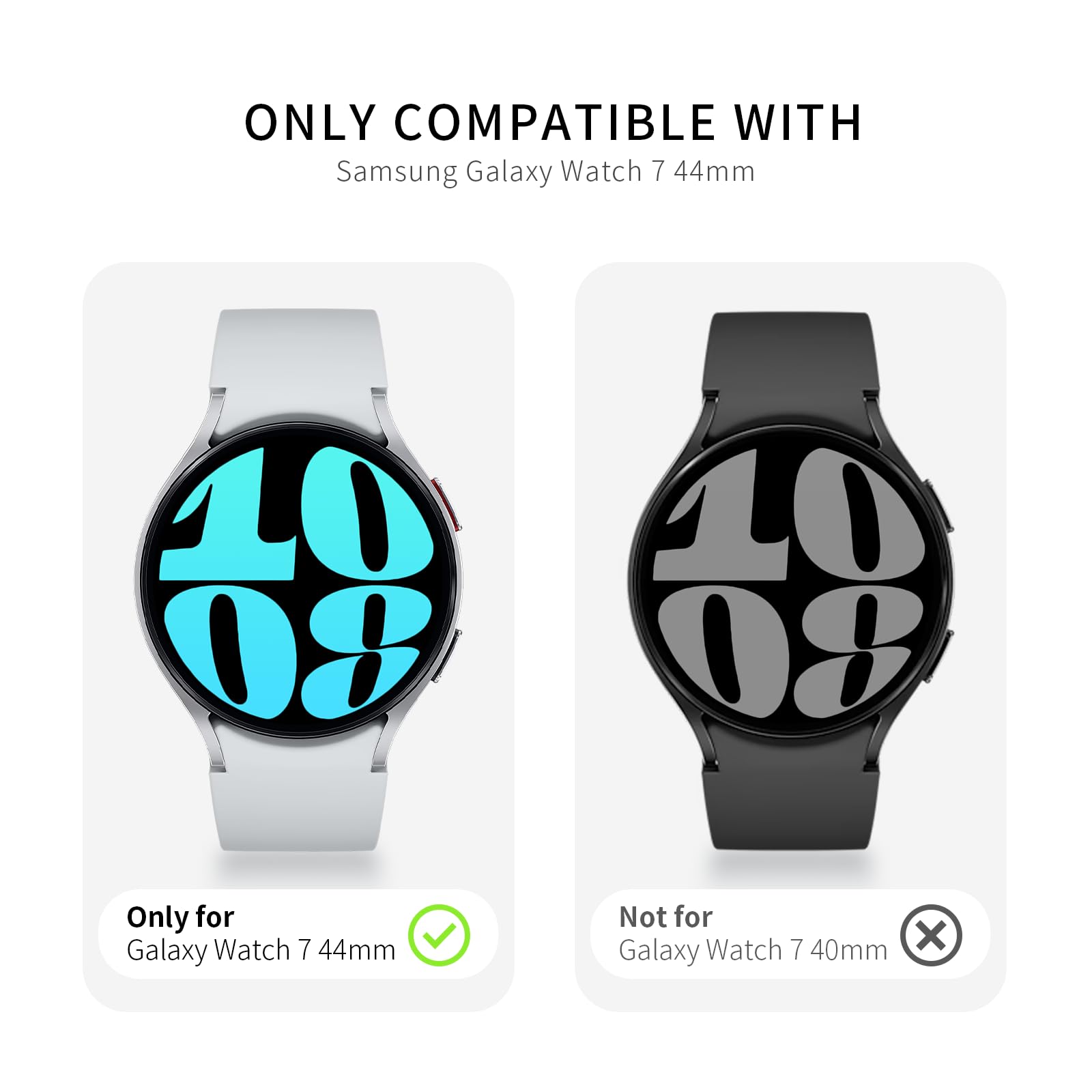[6+6er Pack für Samsung Galaxy Watch 6 44 mm Displayschutzfolie, harter PC-Stoßfänger + HD Anti-Beschlag-Schutzfolie aus gehärtetem Glas, Gesichtsabdeckungs-Set für Galaxy Watch 6 44 mm