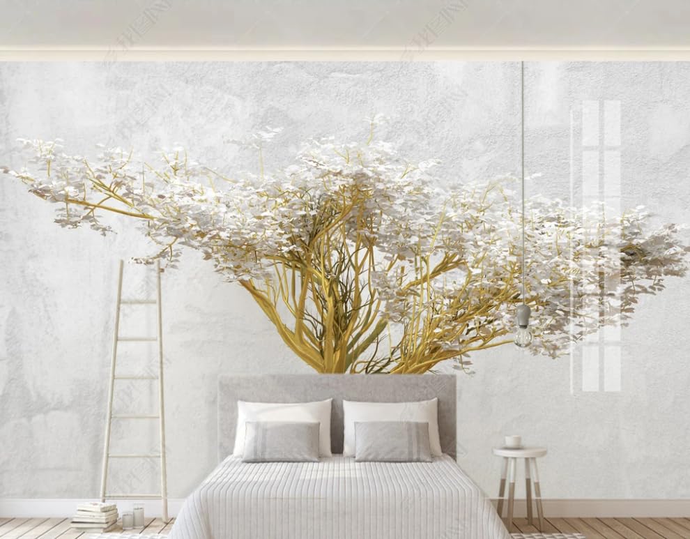 Papier peint intissé or arbre poster mural géant salon 150x105 cm