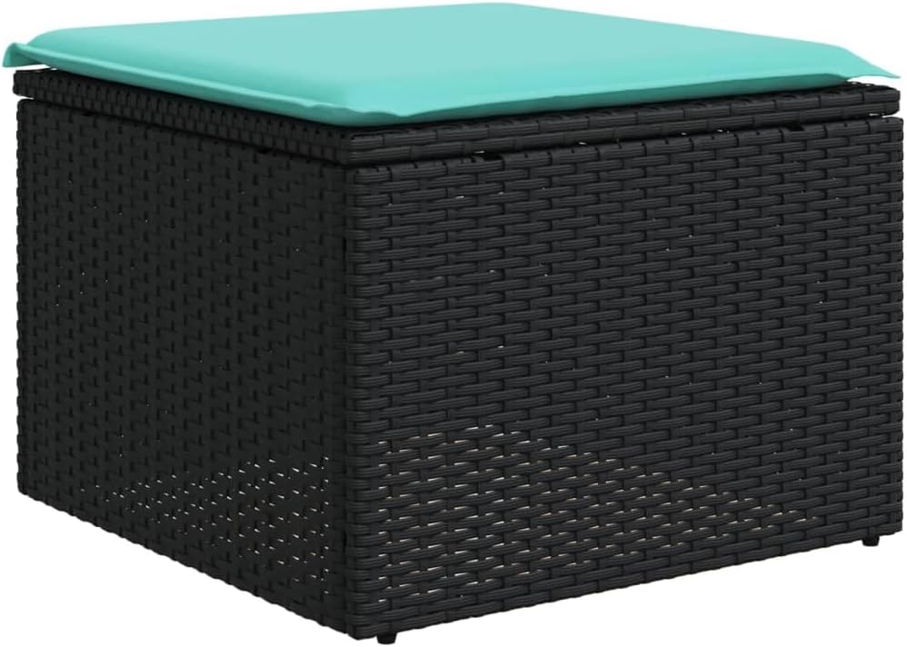 Patio Sofa Set Black PE Rattan Furniture Set
