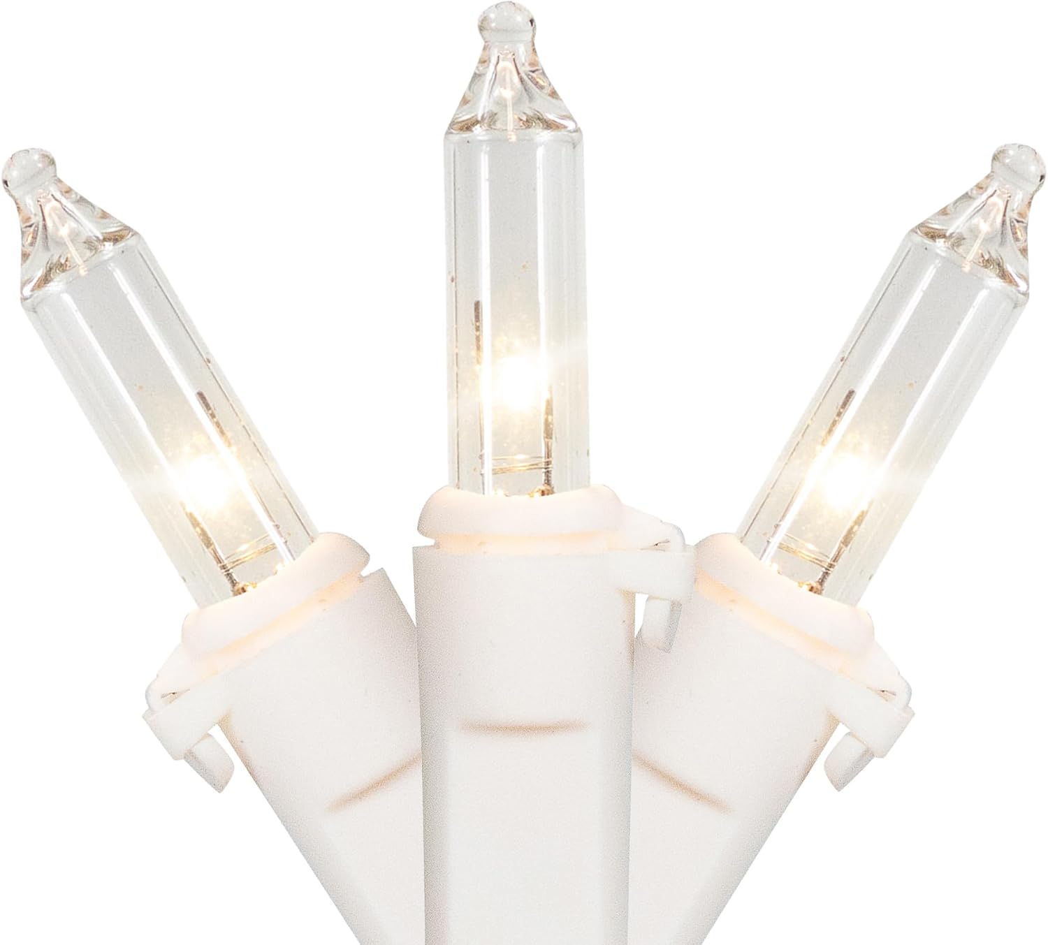 Mini Incandescent Christmas Lights - Clear - 4' White Wire - 20ct