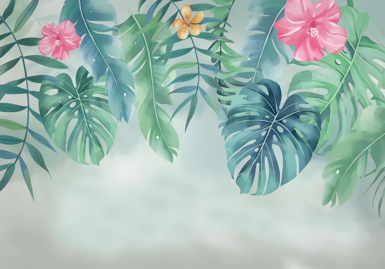 gdkldfg Green Tropical Plants Flowers Wallpaper,Non-Woven Poster,Wall Mural for Living Room Bedroom Feature Wall Decoration 430x300cm