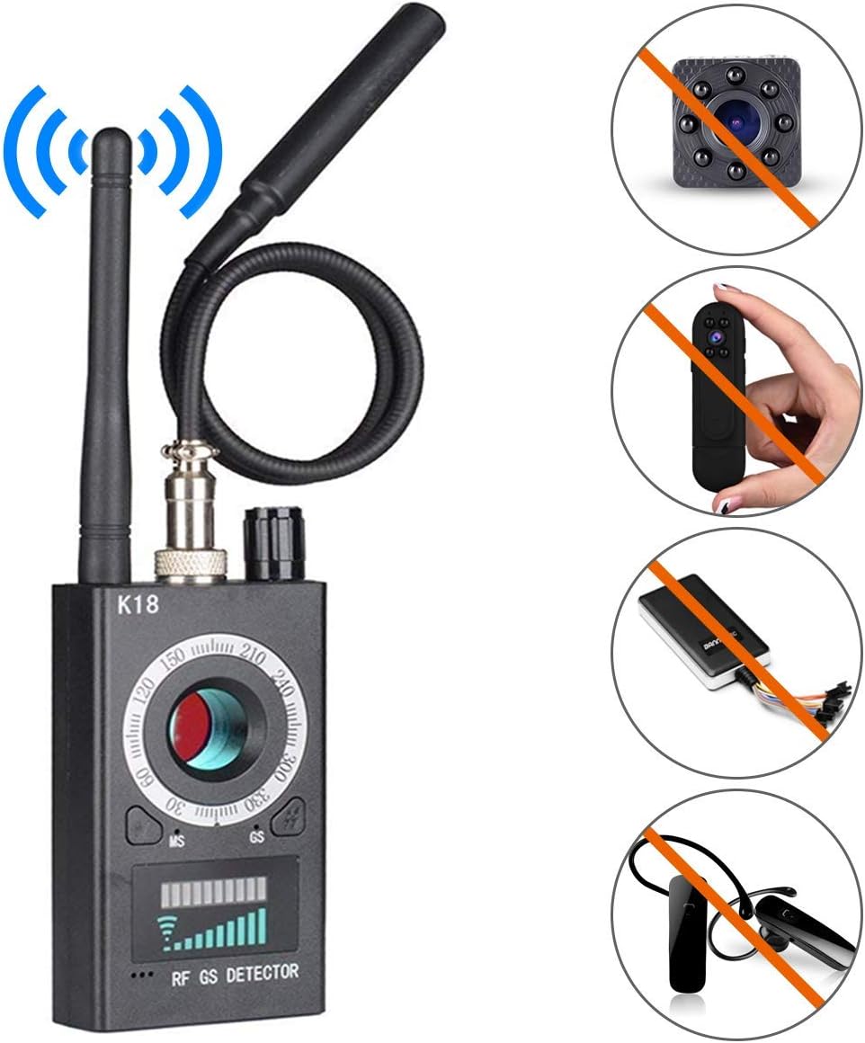 RF Signal Detector, Anti-Spy Wireless Bug Detector, GPS Camera Signal,Detector Multi-Channel Anti Spy Hidden Camera Finder,Full-Range All-Round Portable Detector for Eavesdropping Candid Video GPS