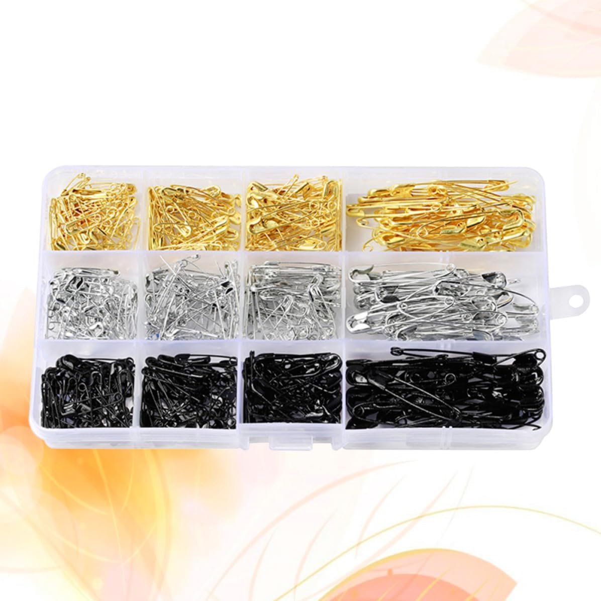 540pcs Box Assorted Small Safety Pins Metal Needlework Tailoring image 4