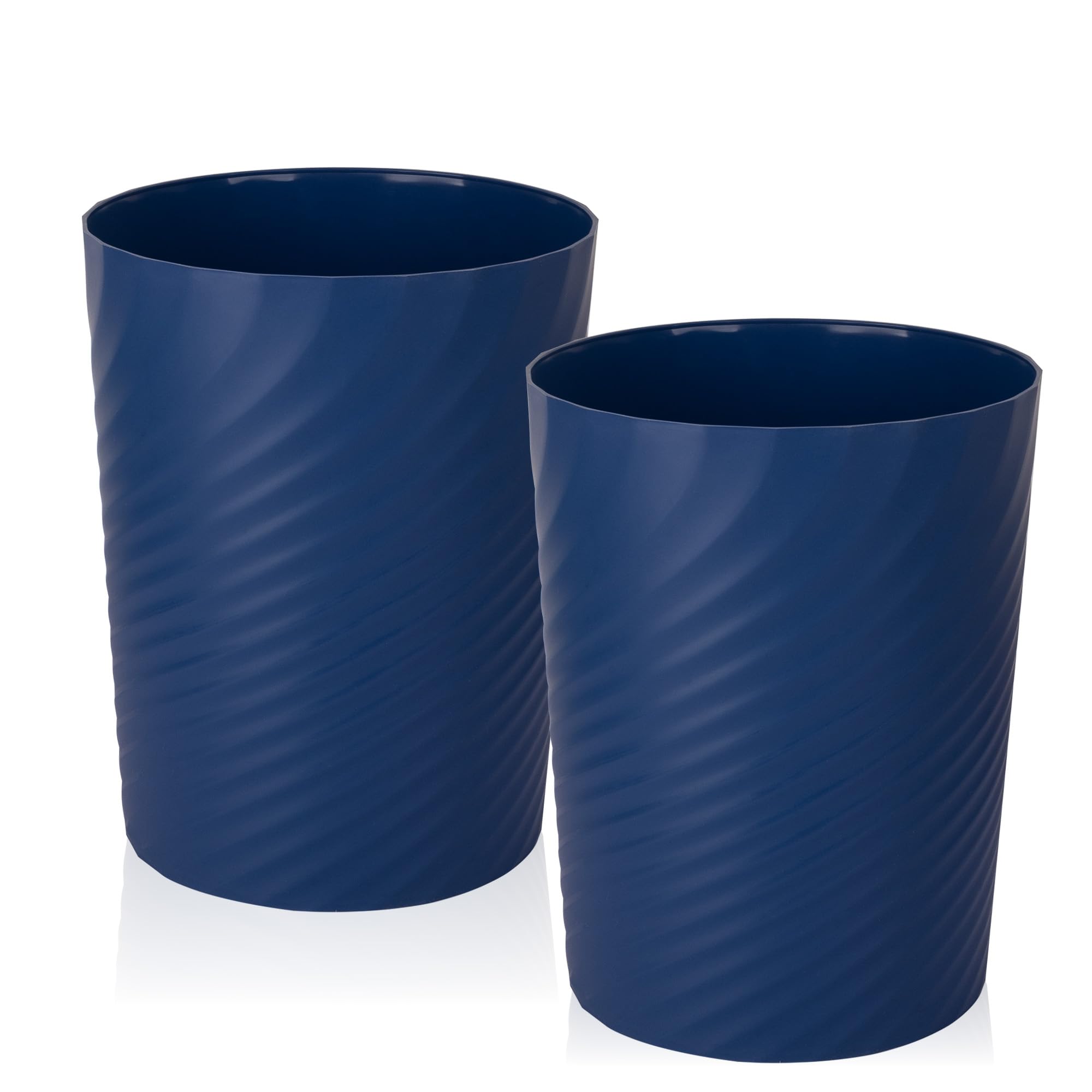 Cubo de basura pequeño de plástico resistente lavable azul marino para cocinas