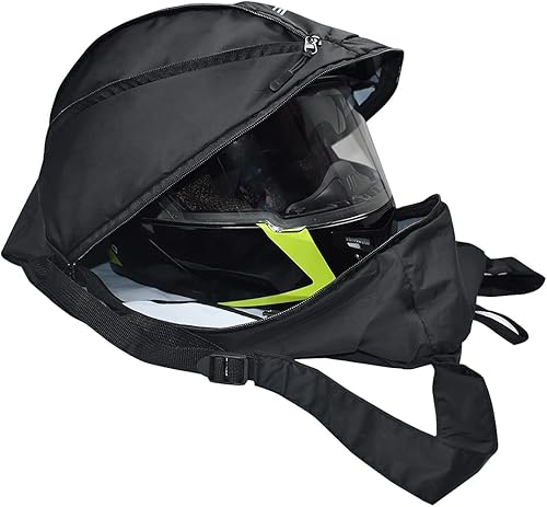 Mochila ligera para motocicleta, impermeable, plegable, para casco de motocicleta, mochila de equitación para hombre, color negro, pequeño, Negro -,
