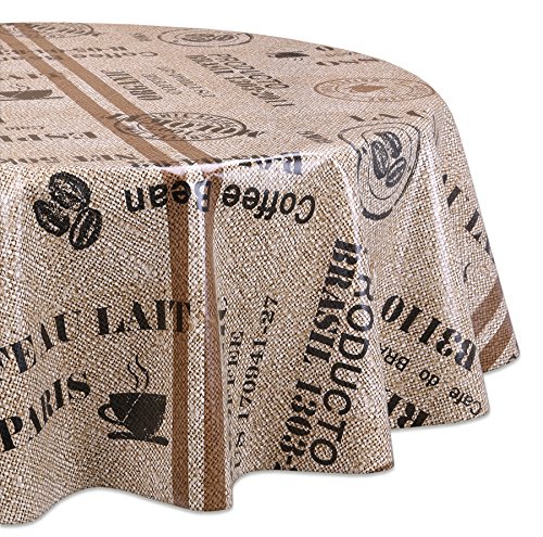 Wachstuchtischdecke OVAL RUND ECKIG Motiv u. Größe wählbar, Tischdecke abwischbar (Rund 140 cm Kaffeebohnen) Cover