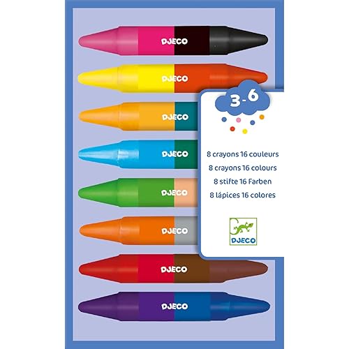 Djeco : 8 Crayons Double côtés