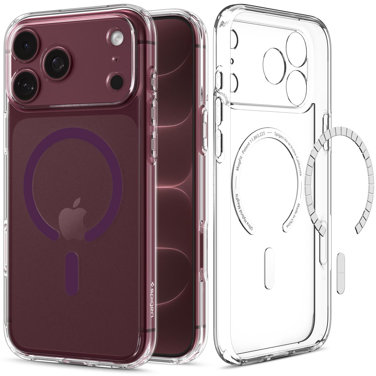 Spigen Ultra Hybrid MagFit for iPhone 17 Pro / 18 Pro Case, Dark Cherry