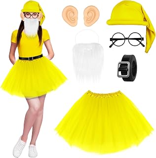 Halloween Dwarf Costumes Accessories with Dwarf Hats Fake Ears Skirt Belt for Halloween Cosplay Costumes Party