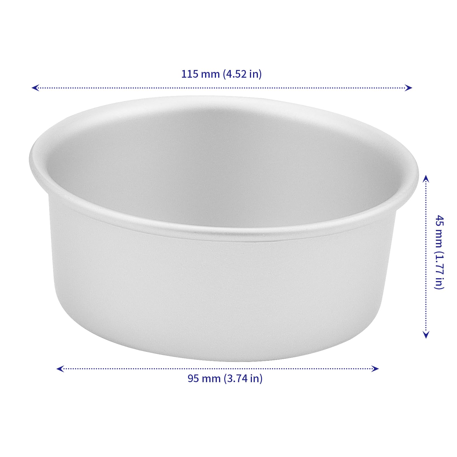 SOUJAP 12 mini stampi rotondi in alluminio per torte, 10,2 cm, design unico per matrimoni, compleanni, pane e dessert