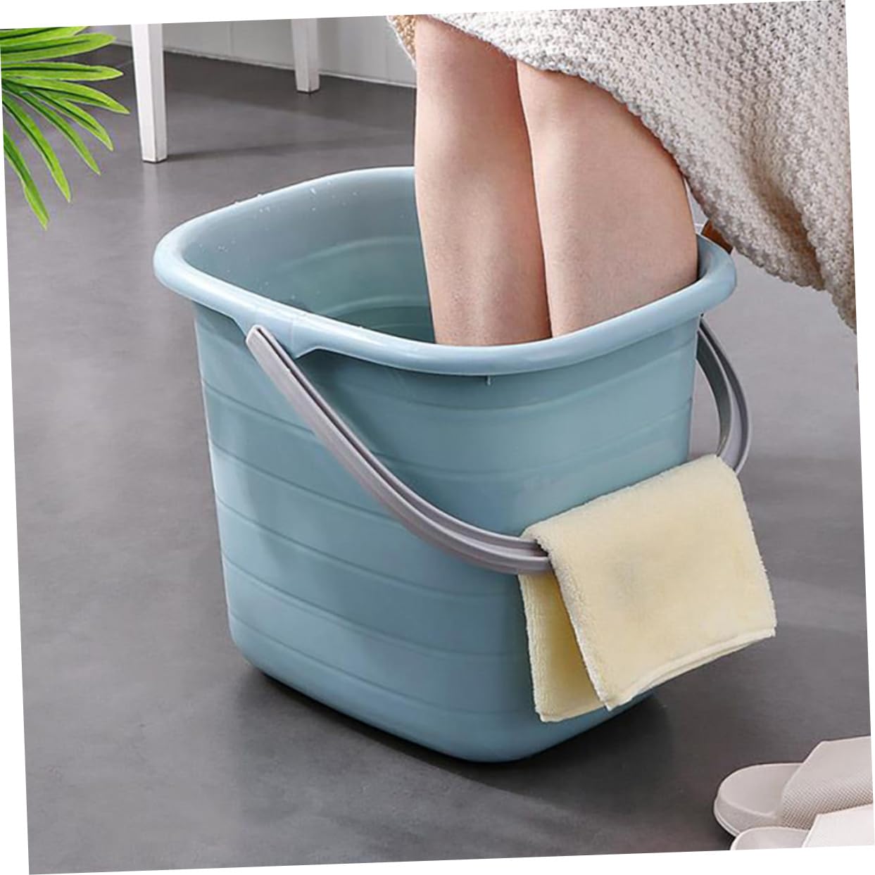 Beaupretty Secchio in Plastico Rettangolare Manico, Secchio per Acqua e Pulizia, Resistente Antiscivolo Buona Capacità Portante, per Giardinaggio e Uso Domestico